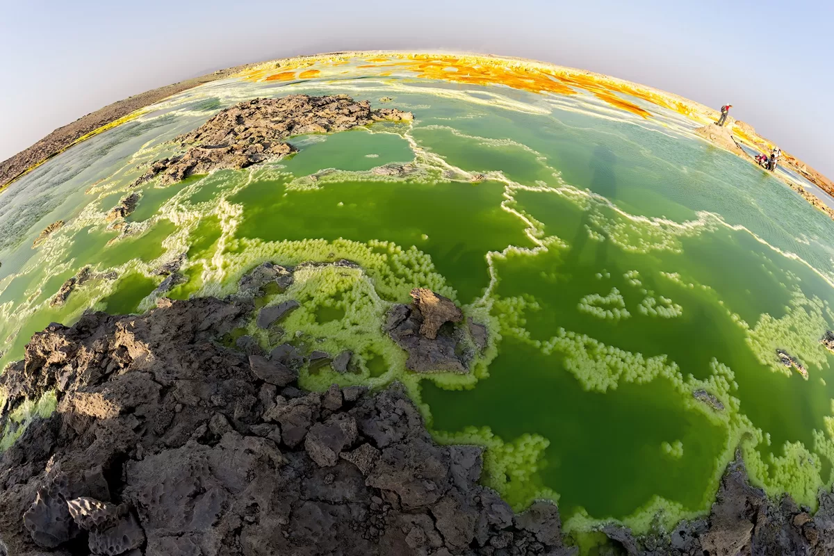 Ethiopia-Dallol krāsainie lauki